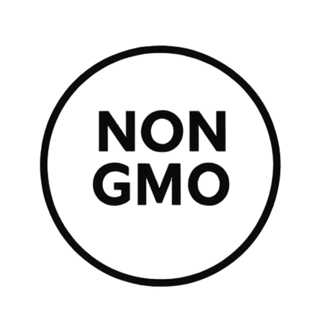 Non-GMO label with black text on a white background